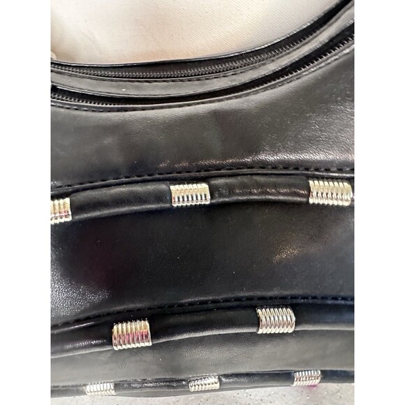 Unbranded Black Studded Shoulder Hobo Vegan Leather Bag Bonus CC Case Pockets - Picture 11 of 16